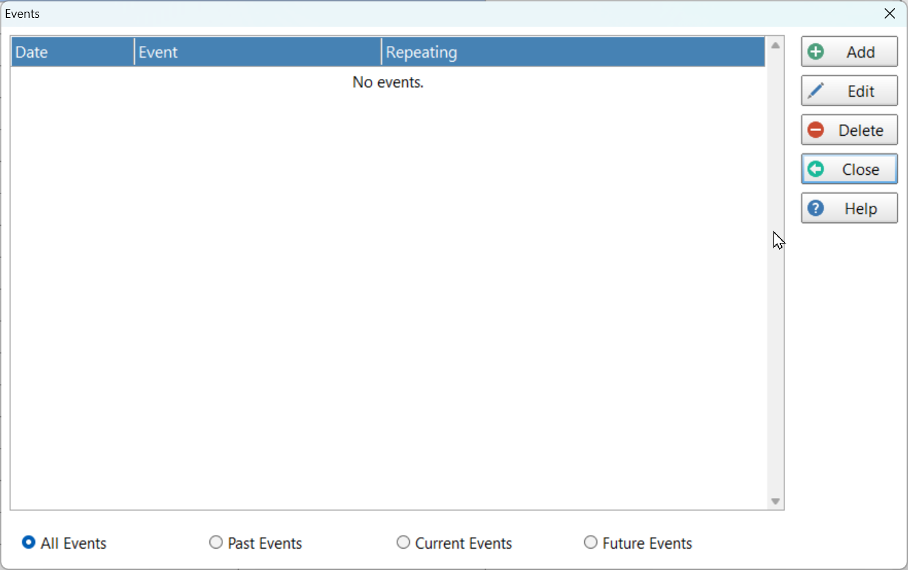 No Events