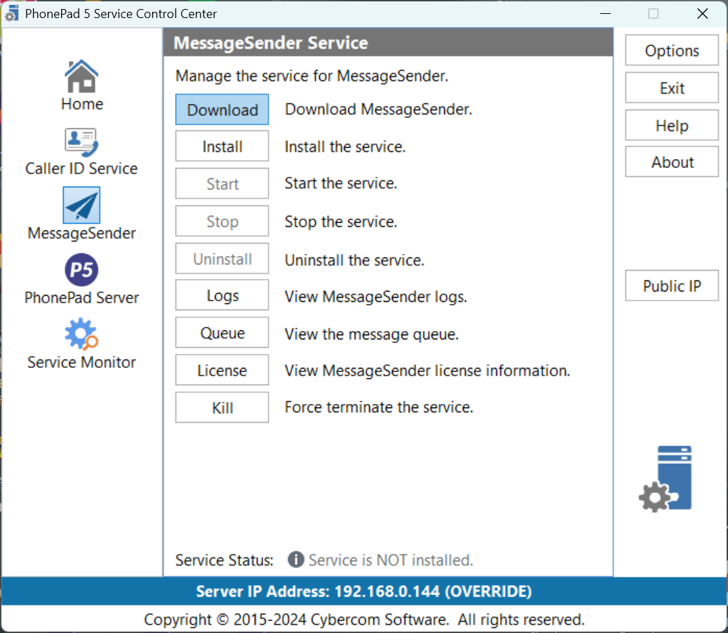 ControlCenterMessageSenderService
